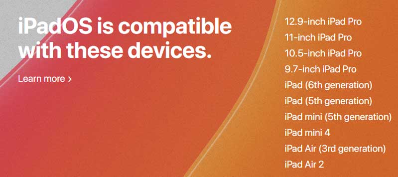 danh sách iPad có thể cập nhật lên iOS 13