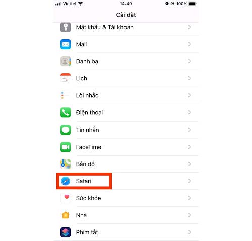 Bước 2: Tìm biểu tượng Safari