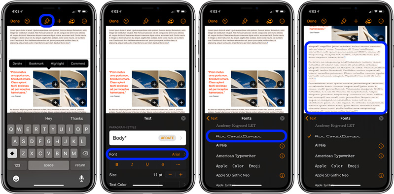 Kết quả của cách đổi kiểu chữ trên iPhone