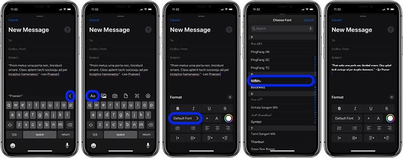 Xem thành quả của việc thay đổi font chữ iPhone