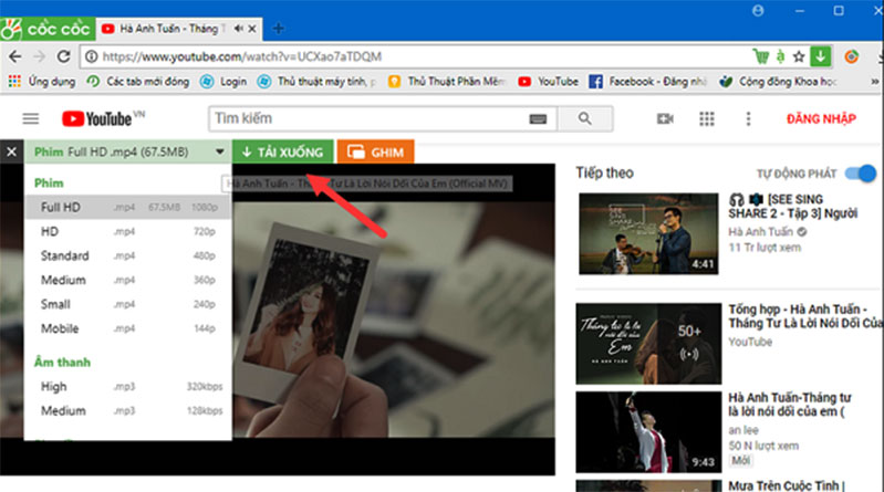 tải video bằng cốc cốc