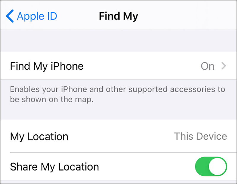 bật tính năng Find my trên máy