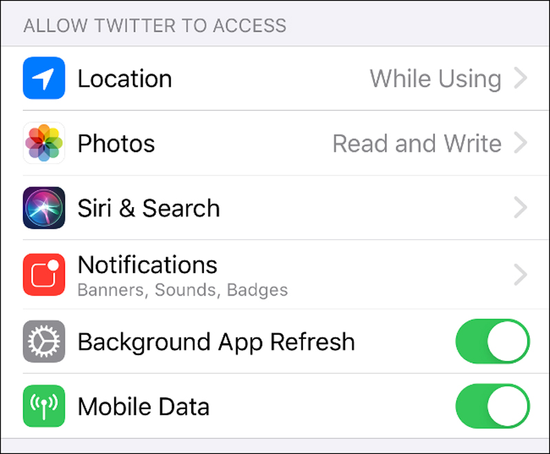 kiểm tra các cài đặt về quyền riêng tư trên ứng dụng