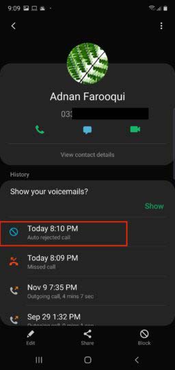 Kiểm tra cuộc gọi và tin nhắn từ một số bị chặn