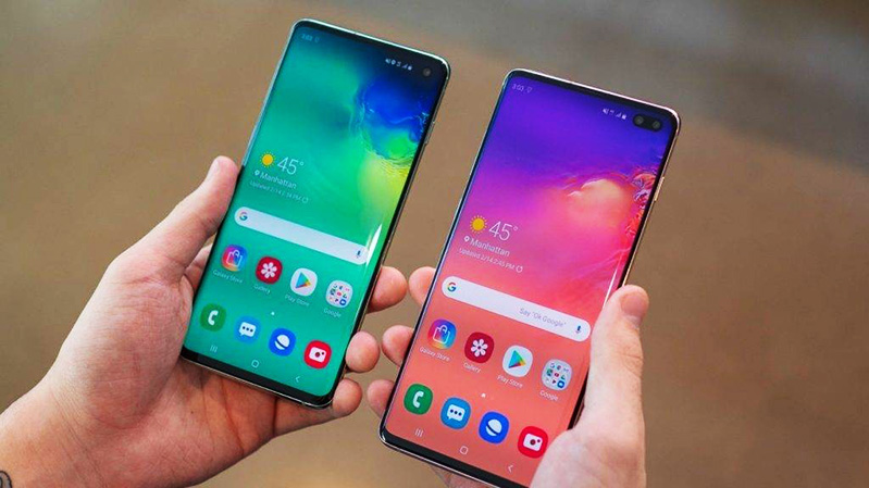 trên tay galaxy s10, s10 plus