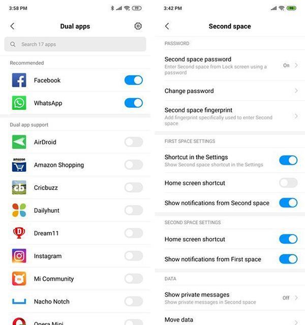 bật ứng dụng kép