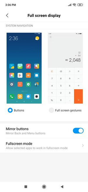 thiết lập cử chỉ điều hướng