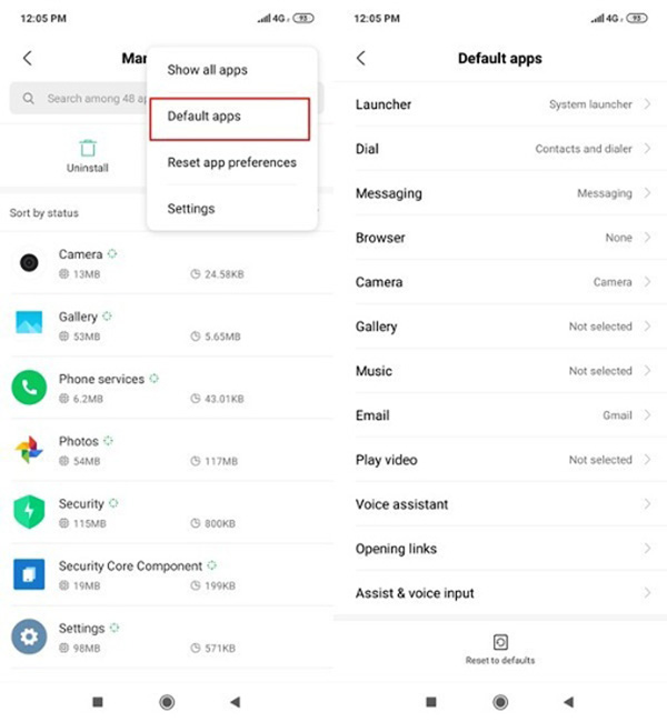 thay đổi ứng dụng mặc định