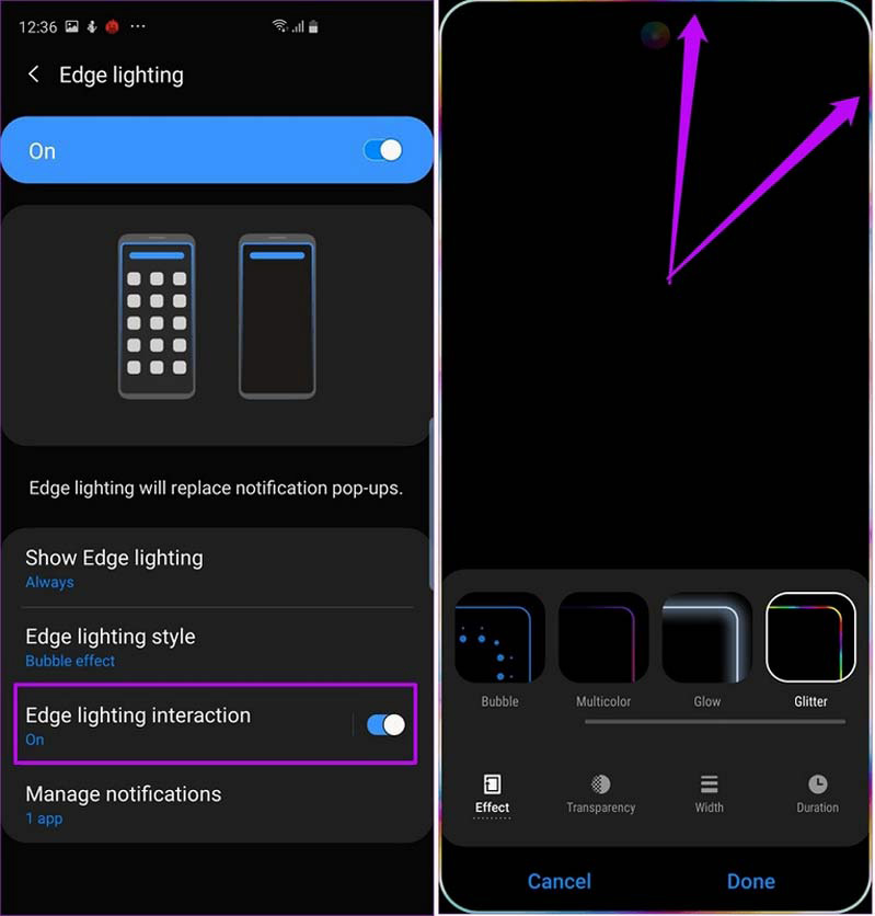 thay đổi màu viền trên s10 plus