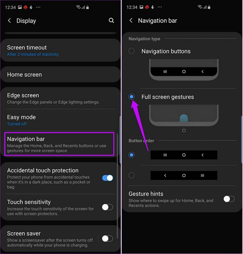 thay đổi điều hướng