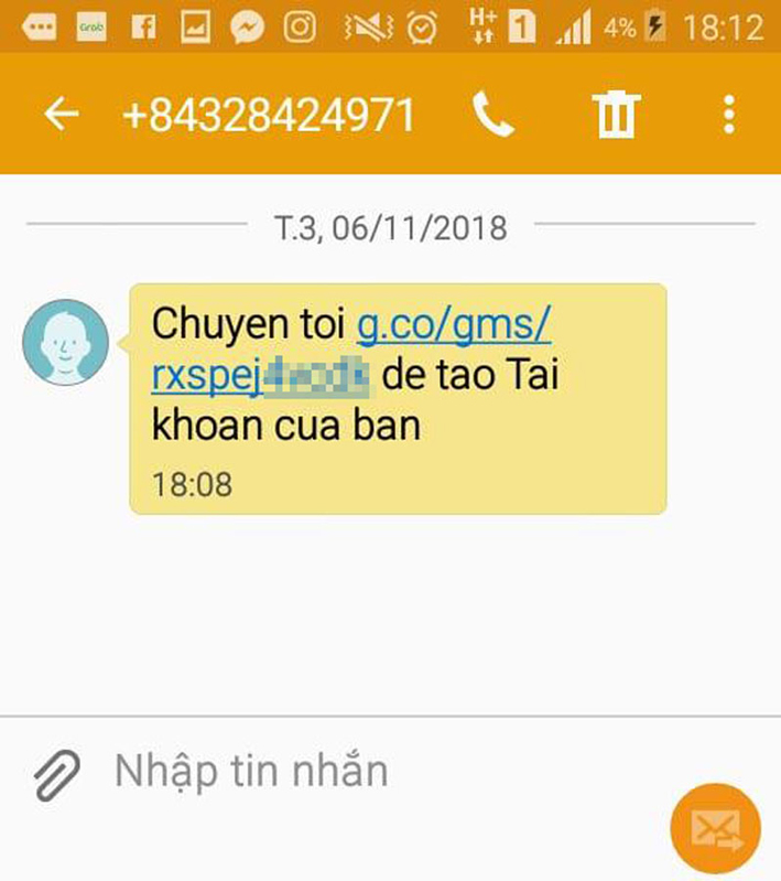 bạn sẽ nhận được tin nhắn gửi xác minh vào số điện thoại mà bạn nhập ở trên