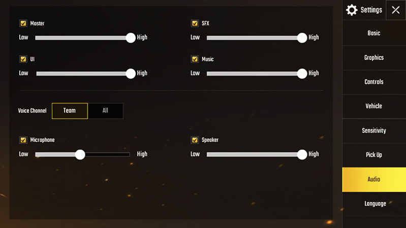 Chỉ để Voice Chat ở chế độ Team