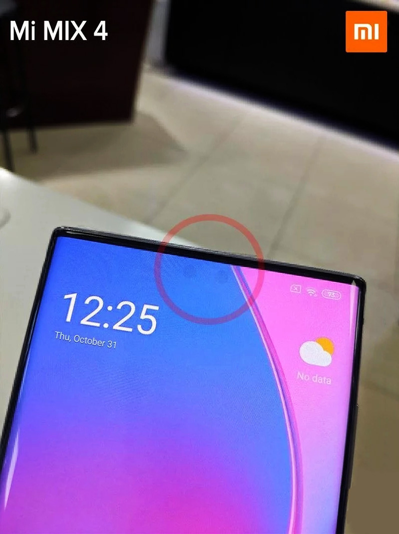 camera ẩn trên màn hình của mi mix 4
