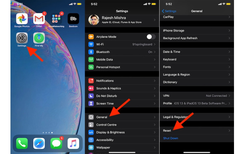 Vào Cài đặt Vào Cài đặt