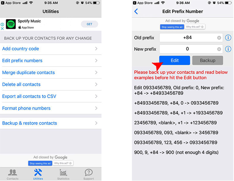 cach chuyen doi so danh ba dien thoại danh rieng cho androi va ios