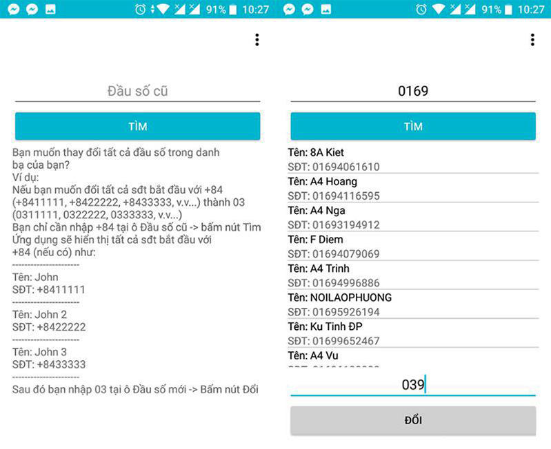 chuyen doi dau so sim 11 thanh 10 so tren danh ba cuc nhanh chong 2