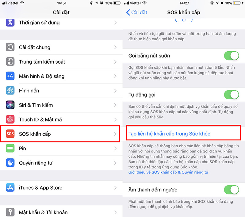 Tạo liên hệ sức khỏe khẩn cấp