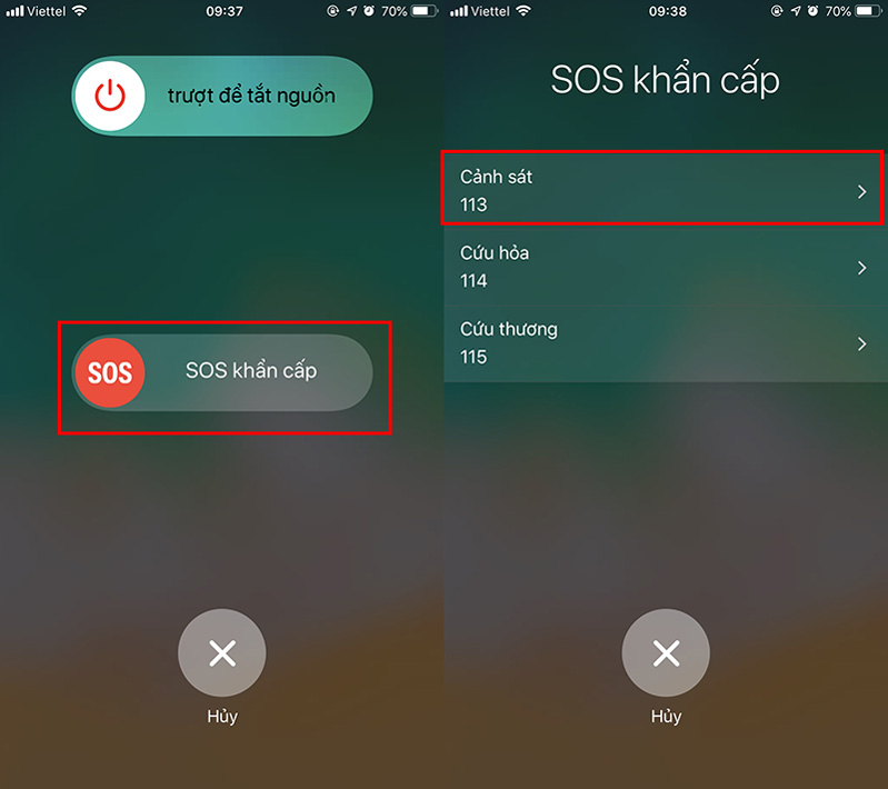 Hướng dẫn thực hiện cuộc gọi SOS