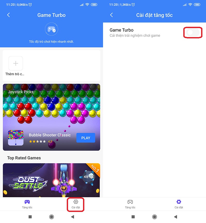 cải thiện trải nghiệm chơi game trên xiaomi
