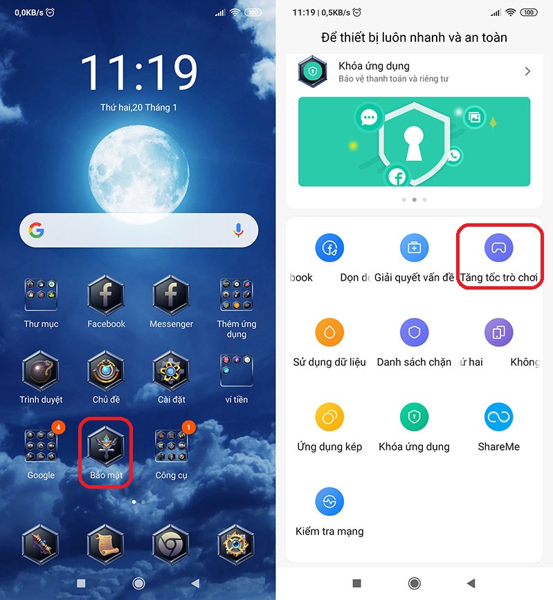 thiết lập game turbo trên xiaomi